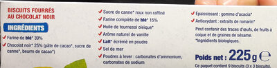 Fourrés Chocolat noir BIO - Ingrédients - fr