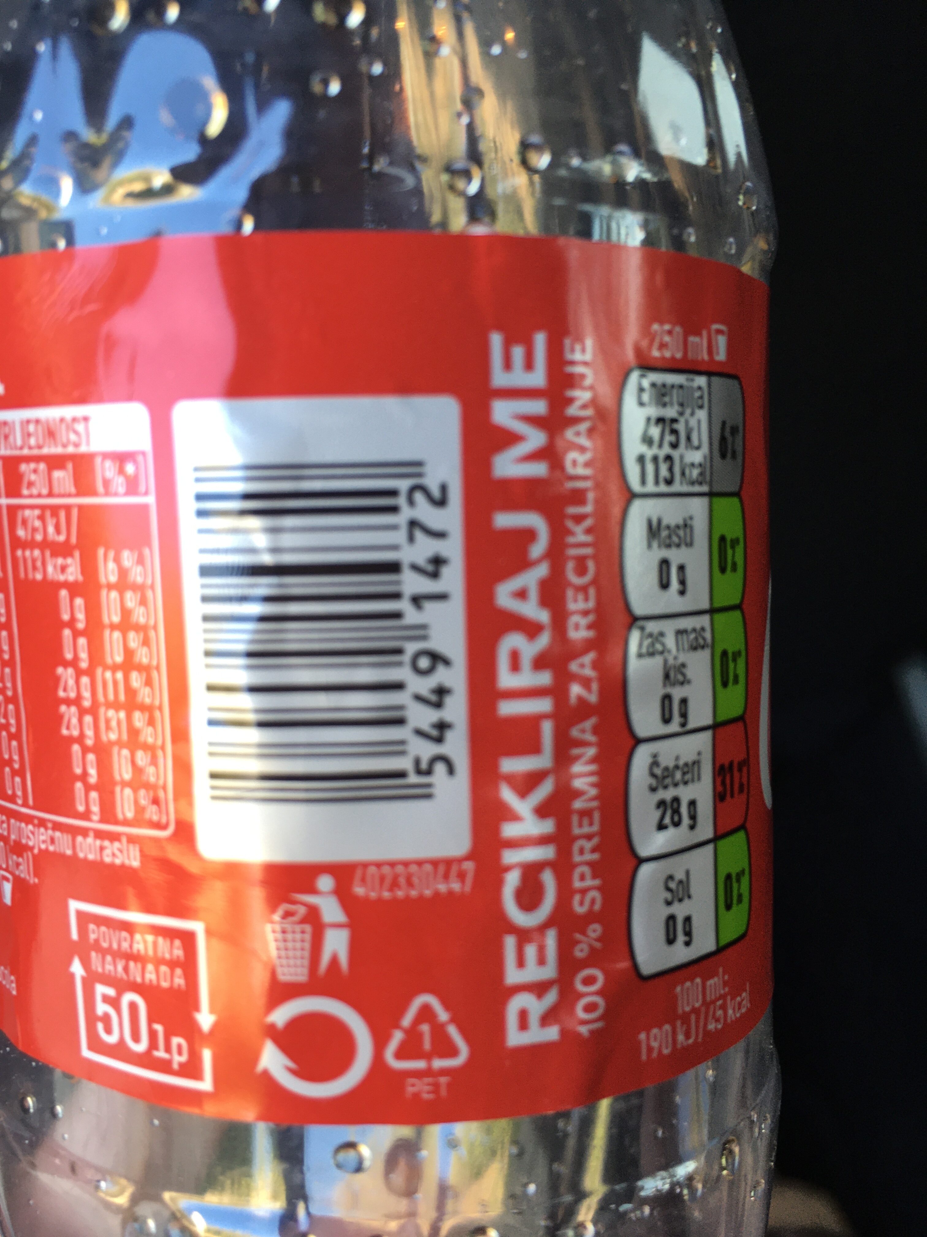Coca-Cola Original Taste - Instruction de recyclage et/ou informations d'emballage - en